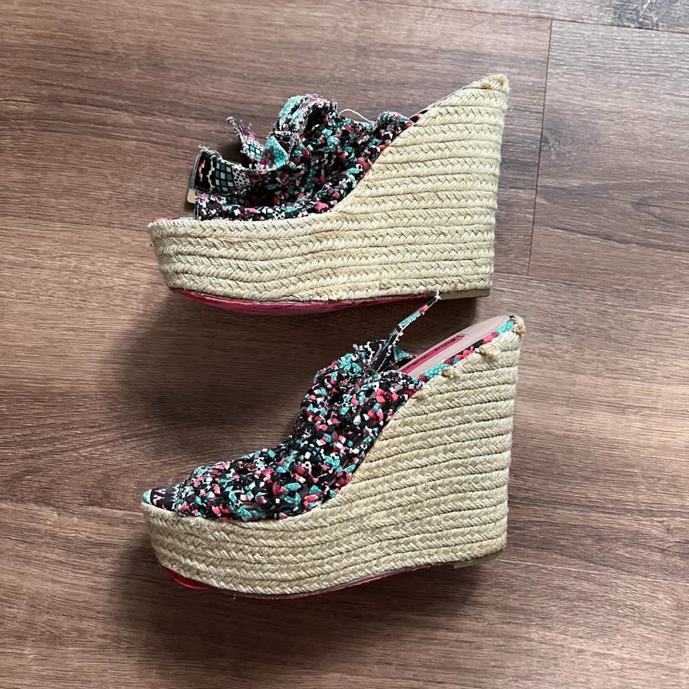 Betsey Johnson Beckeyy Braided Platform Jute Sandals Sz 8.5 - Picture 5 of 15
